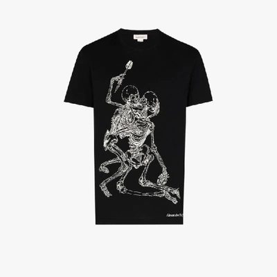 Shop Alexander Mcqueen Lovers Cotton T-shirt In Black