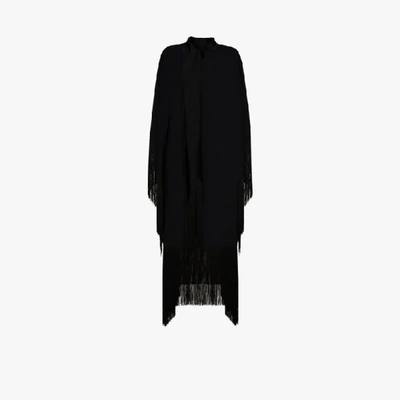 Shop Taller Marmo Mrs. Ross Tassel Trim Kaftan Dress In Black