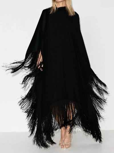 Shop Taller Marmo Mrs. Ross Tassel Trim Kaftan Dress In Black