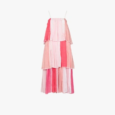 Shop Lemlem Eshal Tiered Maxi Dress In Pink