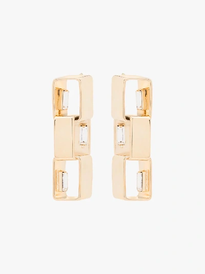 Shop Rosantica Gold Tone Square Chain Crystal Earrings