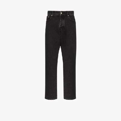 Shop Ami Alexandre Mattiussi Straight Leg Cropped Jeans In Black