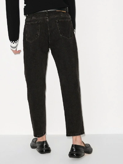 Shop Ami Alexandre Mattiussi Straight Leg Cropped Jeans In Black