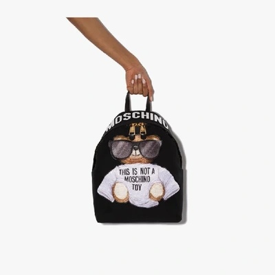Shop Moschino Black Teddy Bear Backpack
