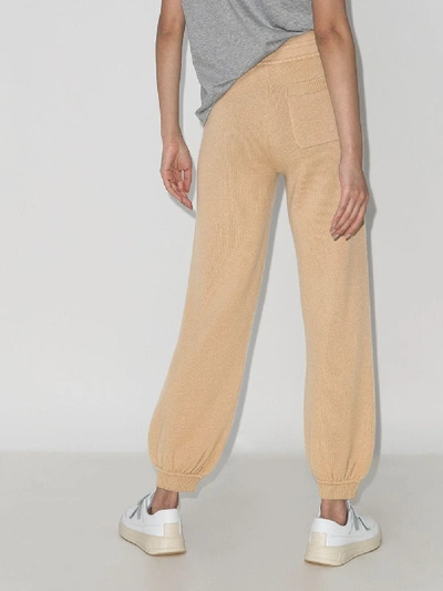 Shop Chloé Brown Drawstring Cashmere Sweatpants