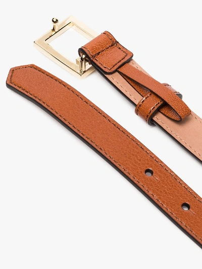 Shop Givenchy Brown Gv3 Leather Logo Belt