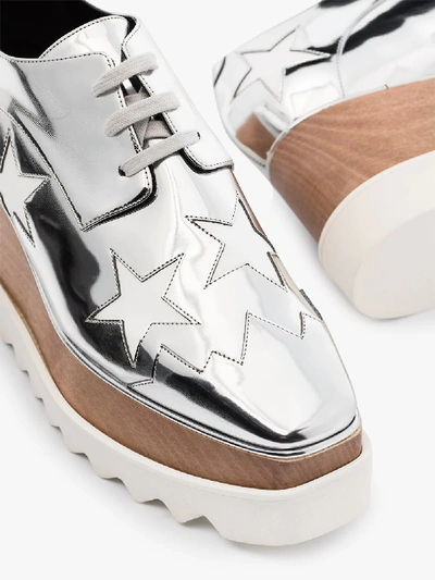 Shop Stella Mccartney Silver Elyse 80 Star Print Flatform Shoes