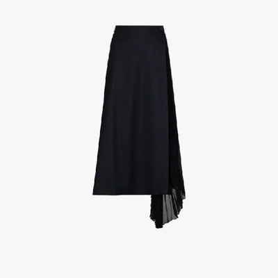 Shop Chloé Pleated Midi Wrap Skirt In Blue