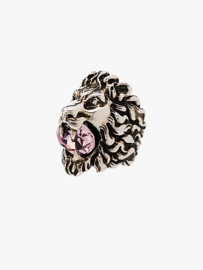Shop Gucci Silver Tone Lion Head Ring