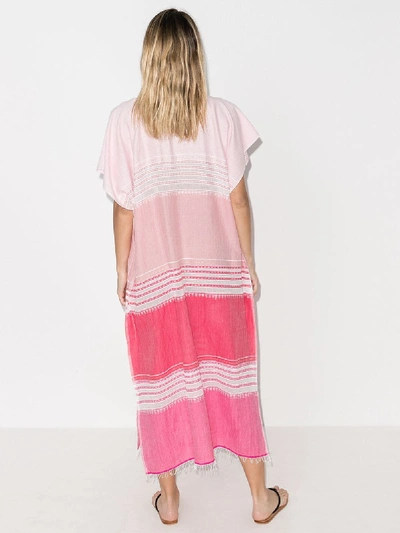 Shop Lemlem Eshal Striped Cotton Kaftan Dress In Pink