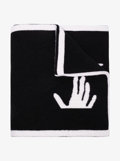 Shop Off-white Black And White Logo Wool Scarf