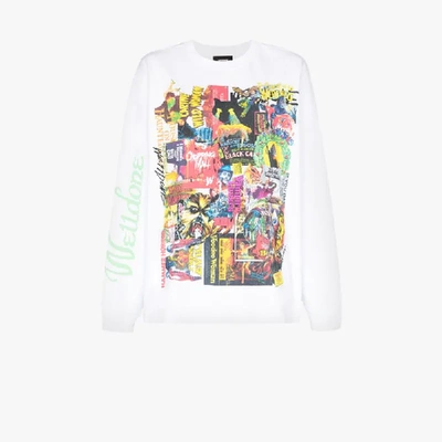 Shop We11 Done Horror Collage Cotton T-shirt In White
