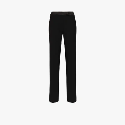 Shop Tom Ford Black Tailored Wool Trousers