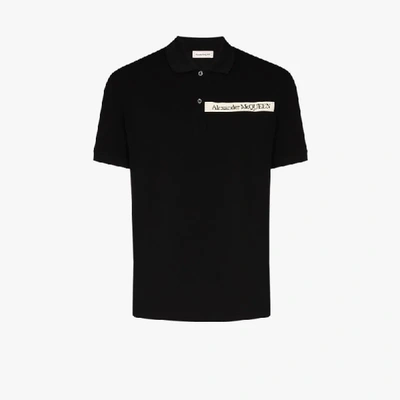 Shop Alexander Mcqueen Logo Piqué Polo Shirt In Black