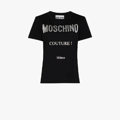 Shop Moschino T-shirt Mit Logo-print In Schwarz