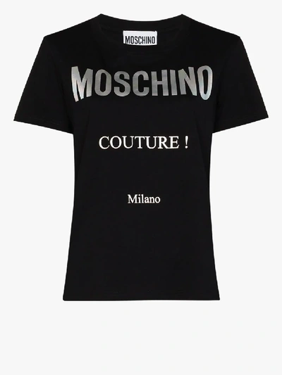 Shop Moschino T-shirt Mit Logo-print In Schwarz