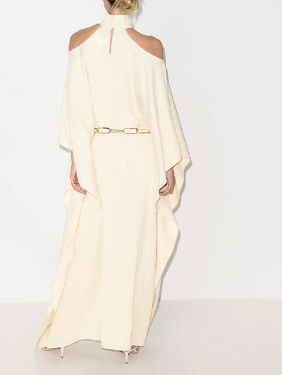 Shop Taller Marmo La Divina Cold-shoulder Dress In  Ivory