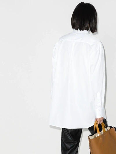 Shop Simone Rocha Heart Embroidery Oversized Shirt In White