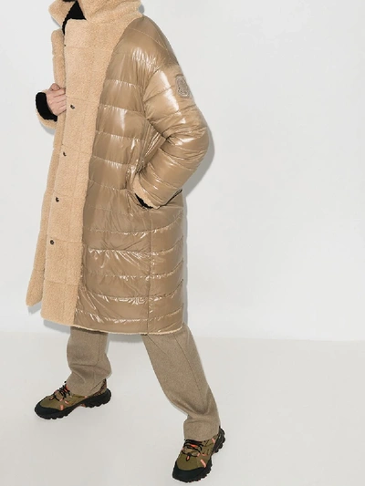 Shop Moncler Neutrals Bagaud Reversible Coat