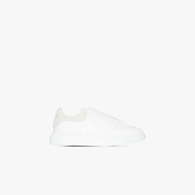 Shop Alexander Mcqueen White And Grey Oversized Sneakers