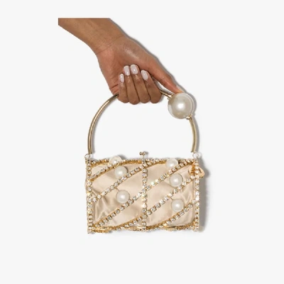 Shop Rosantica Cream Brigitta Embellished Mini Bag In Neutrals