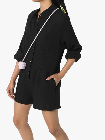 Shop Anemone Lauren Button Playsuit In Black