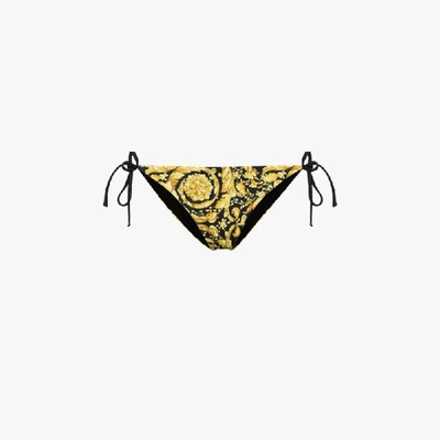 Shop Versace Baroque Print Bikini Bottoms - Women's - Polyester/spandex/elastane In Black