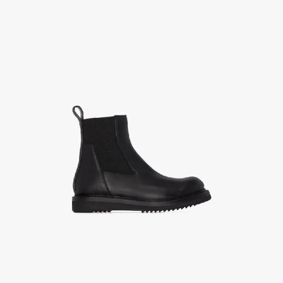 Shop Rick Owens Black Creeper Leather Ankle Boots