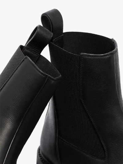 Shop Rick Owens Black Creeper Leather Ankle Boots