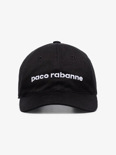Shop Paco Rabanne Black Logo Baseball Cap