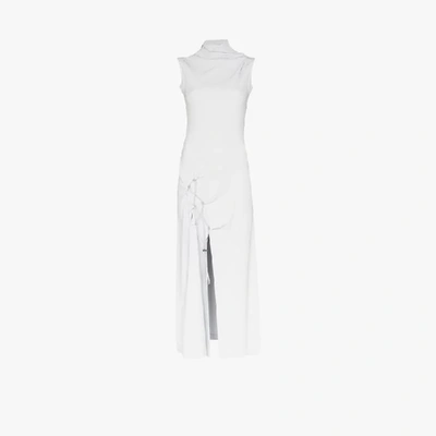 Shop Off-white Grey Dna Spiral Midi Dress