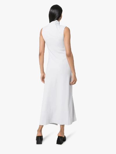 Shop Off-white Grey Dna Spiral Midi Dress