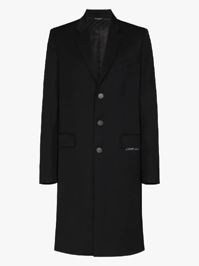 Shop Givenchy Logo Band Single-breasted Coat In Black