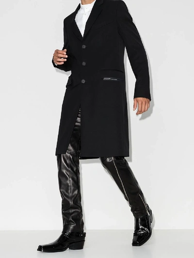 Shop Givenchy Logo Band Single-breasted Coat In Black