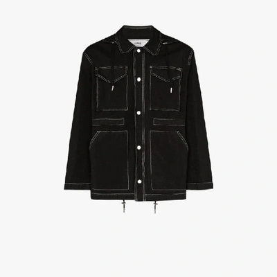 Shop Ami Alexandre Mattiussi Patch Pockets Parka In Black