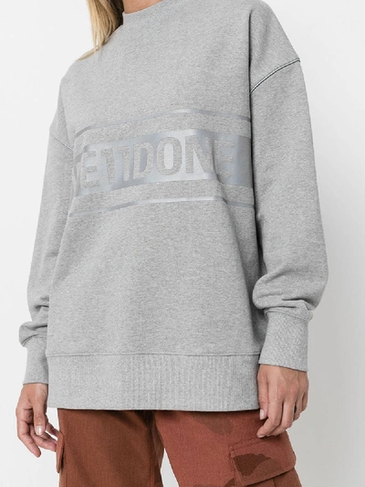 Shop We11 Done 'reflective' Sweatshirt Mit Logo-print In Grau