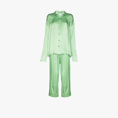 Shop Sleeper Satin Pyjamas In Green