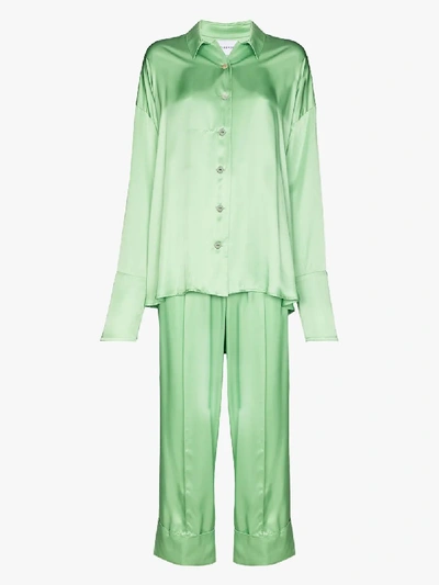 Shop Sleeper Satin Pyjamas In Green