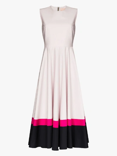 Shop Roksanda Pink Ling Flared Midi Dress