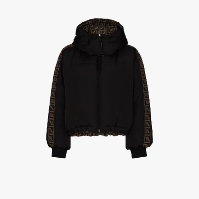 Shop Fendi Ff Motif Reversible Puffer Jacket In Black