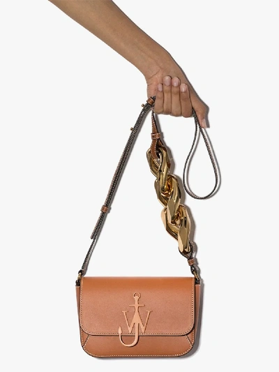 Shop Jw Anderson Brown Anchor Chain Strap Shoulder Bag