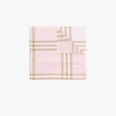 Shop Burberry Pink Giant Check Scarf