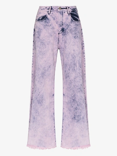 Shop Marques' Almeida High Waist Acid Wash Jeans In Purple