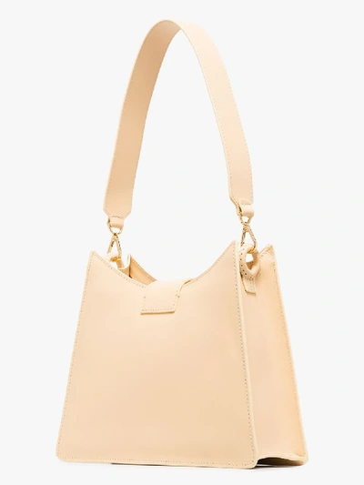 Shop Elleme Neutral Cat Leather Shoulder Bag In Yellow