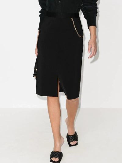 Shop Givenchy Cady Pencil Skirt In Black