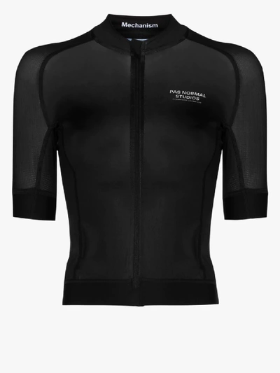 Shop Pas Normal Studios Black Mechanism Cycling Jersey Top In Schwarz