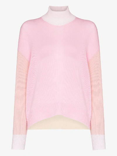 Shop Marni Rollkragenpullover In Colour-block-optik In Pink