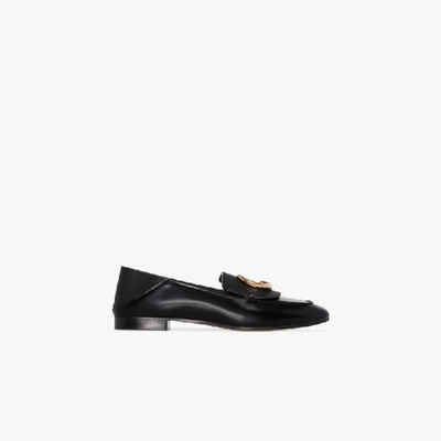 Shop Chloé Black C Leather Loafers