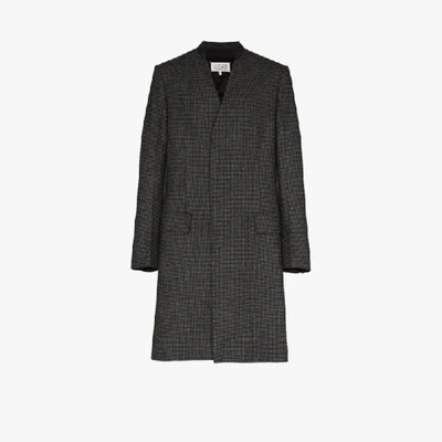 Shop Maison Margiela Grey Houndstooth Check Coat