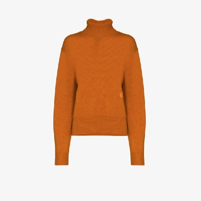 Shop Chloé Orange Turtleneck Cashmere Sweater